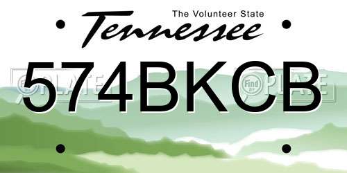 574BKCB Tennessee License Plate