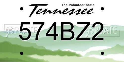 574BZ2 Tennessee License Plate