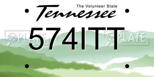 574ITT Tennessee License Plate
