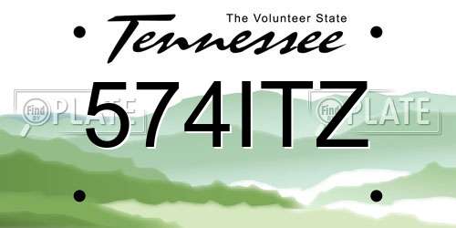 574ITZ Tennessee License Plate