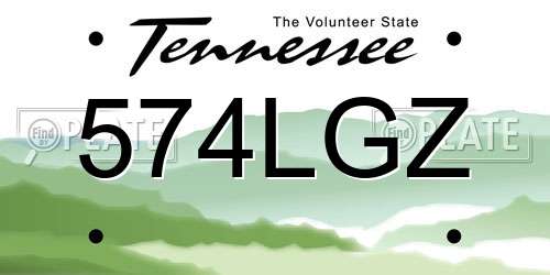 574LGZ Tennessee License Plate