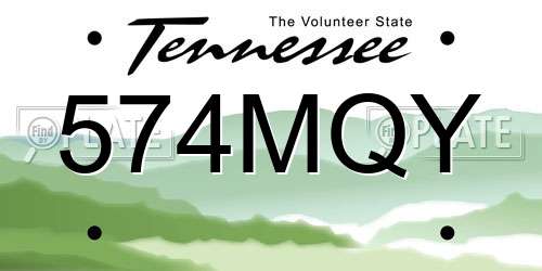 574MQY Tennessee License Plate