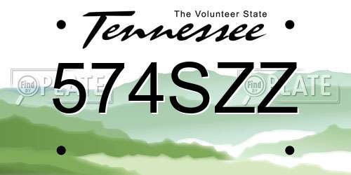 574SZZ Tennessee License Plate