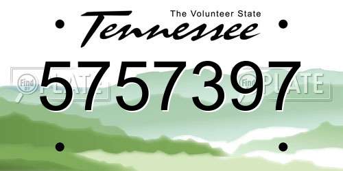 5757397 Tennessee License Plate