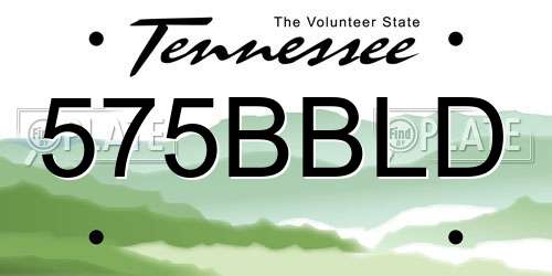 575BBLD Tennessee License Plate