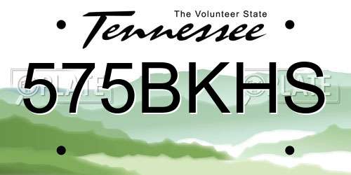 575BKHS Tennessee License Plate