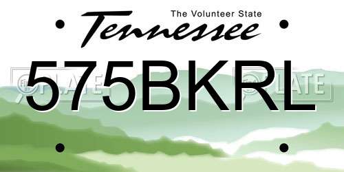575BKRL Tennessee License Plate