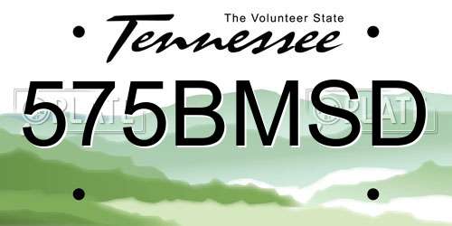 575BMSD Tennessee License Plate