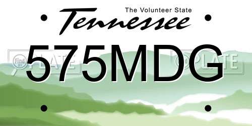 575MDG Tennessee License Plate