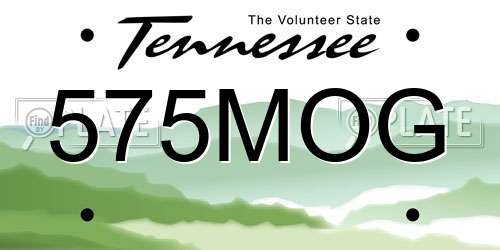 575MOG Tennessee License Plate