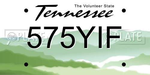 575YIF Tennessee License Plate