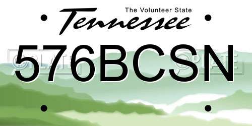 576BCSN Tennessee License Plate