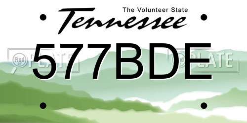 577BDE Tennessee License Plate