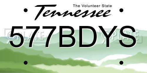 577BDYS Tennessee License Plate
