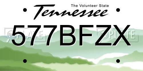 577BFZX Tennessee License Plate