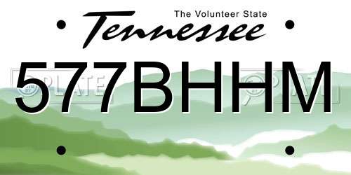 577BHHM Tennessee License Plate
