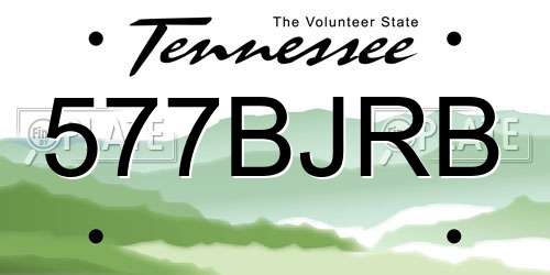 577BJRB Tennessee License Plate