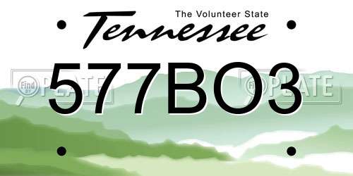 577BO3 Tennessee License Plate