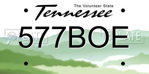 577BOE Tennessee License Plate