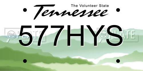 577HYS Tennessee License Plate