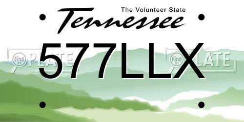 577LLX Tennessee License Plate
