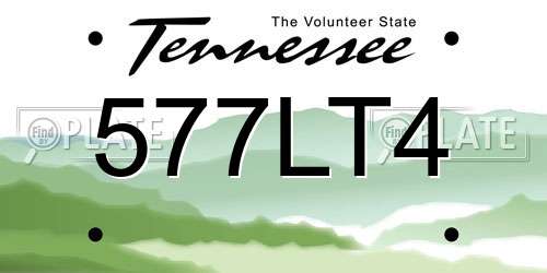 577LT4 Tennessee License Plate
