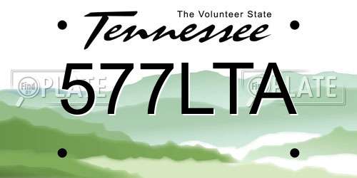 577LTA Tennessee License Plate