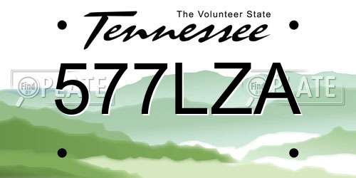 577LZA Tennessee License Plate