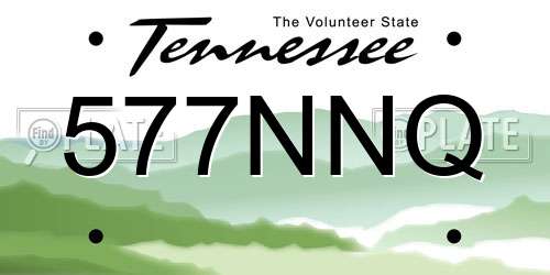 577NNQ Tennessee License Plate