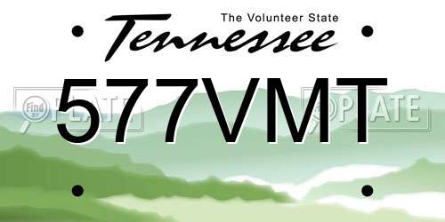577VMT Tennessee License Plate