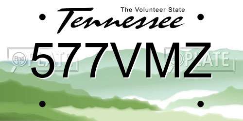 577VMZ Tennessee License Plate