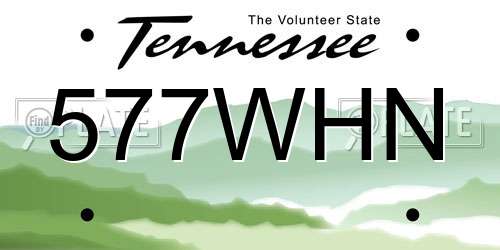 577WHN Tennessee License Plate