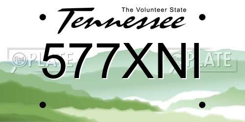 577XNI Tennessee License Plate