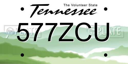 577ZCU Tennessee License Plate