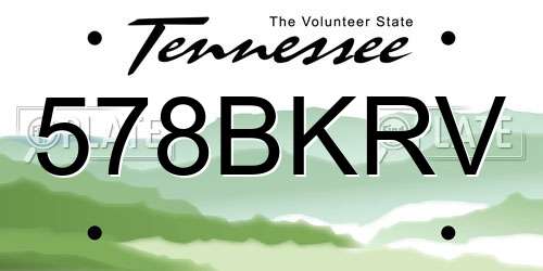 578BKRV Tennessee License Plate