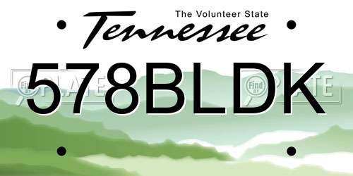 578BLDK Tennessee License Plate