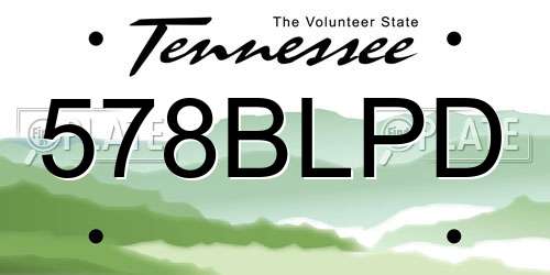 578BLPD Tennessee License Plate