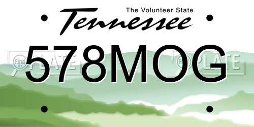 578MOG Tennessee License Plate