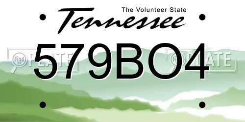 579BO4 Tennessee License Plate
