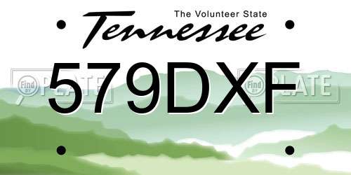 579DXF Tennessee License Plate