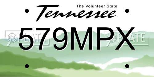 579MPX Tennessee License Plate