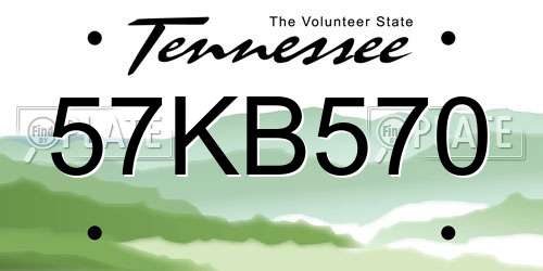 57KB570 Tennessee License Plate