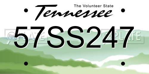 57SS247 Tennessee License Plate