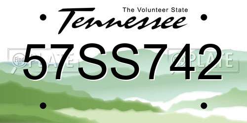 57SS742 Tennessee License Plate