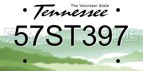 57ST397 Tennessee License Plate
