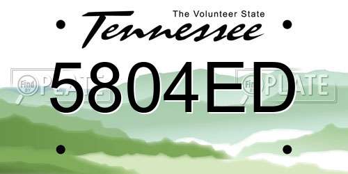 5804ED Tennessee License Plate