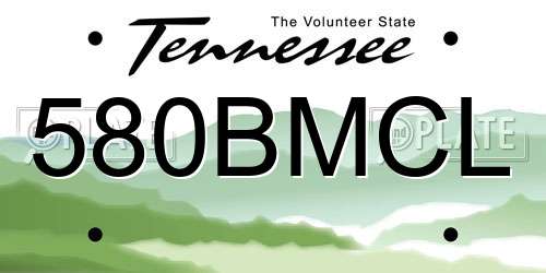 580BMCL Tennessee License Plate