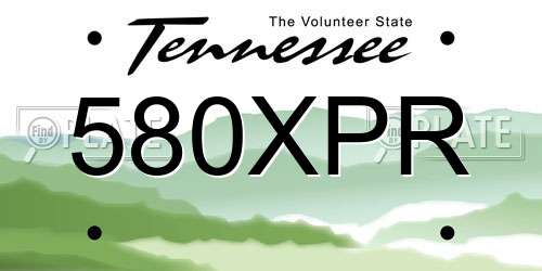 580XPR Tennessee License Plate