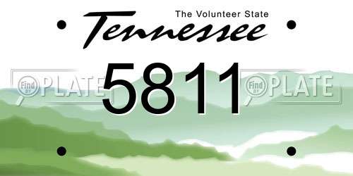 5811 Tennessee License Plate
