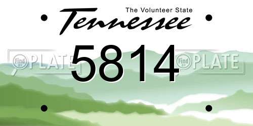 5814 Tennessee License Plate